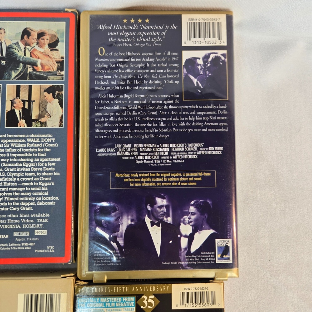Cary Grant 6 VHS Movies North by Northwest Notorious Operation Petticoat Hepburn - Picture 6 of 9